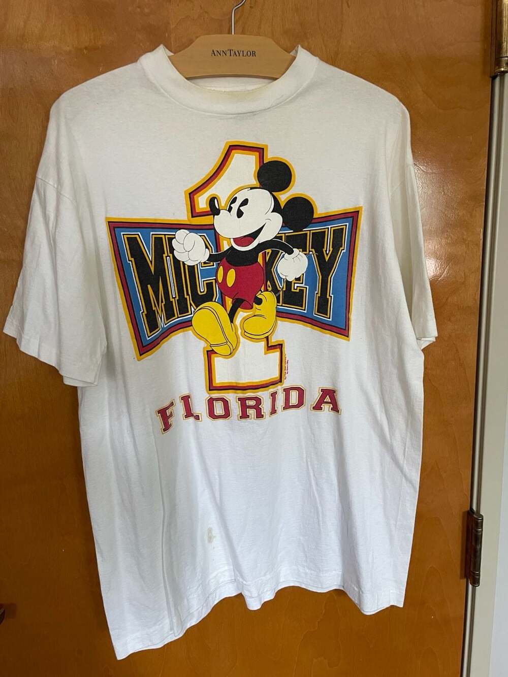 Vintage 1990s Disney Mickey Mouse Florida T-Shirt Sherry's Best Single Stitch